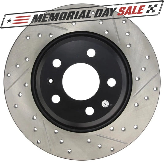StopTech 127.33127L Rear Left Drilled Disc Brake Rotor for 2009-19 A4 / 09-17 Q5