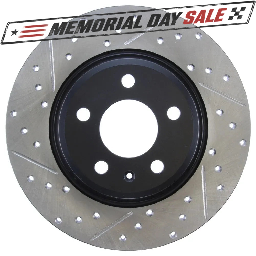 StopTech 127.33127R Rear Right Drilled Disc Brake Rotor for 09-19 A4 / 09-17 Q5