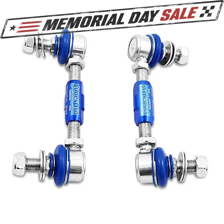 SuperPro Rear Sway Bar Link Kit - Heavy Duty Adjustable | Multiple Audi/VW Fitments (TRC1045A)