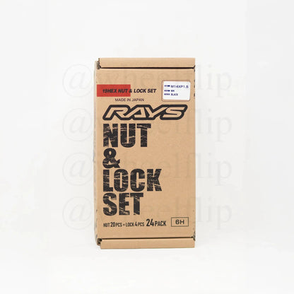 RAYS 19 Hex L33 Lug Nuts Black 14x1.50 (20+4 Locks)