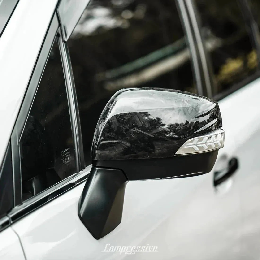Compressive Tuning Carbon Fiber Mirror Caps | Subaru Impreza/Forester/Crosstrek (MRCAP-FCF-1N)