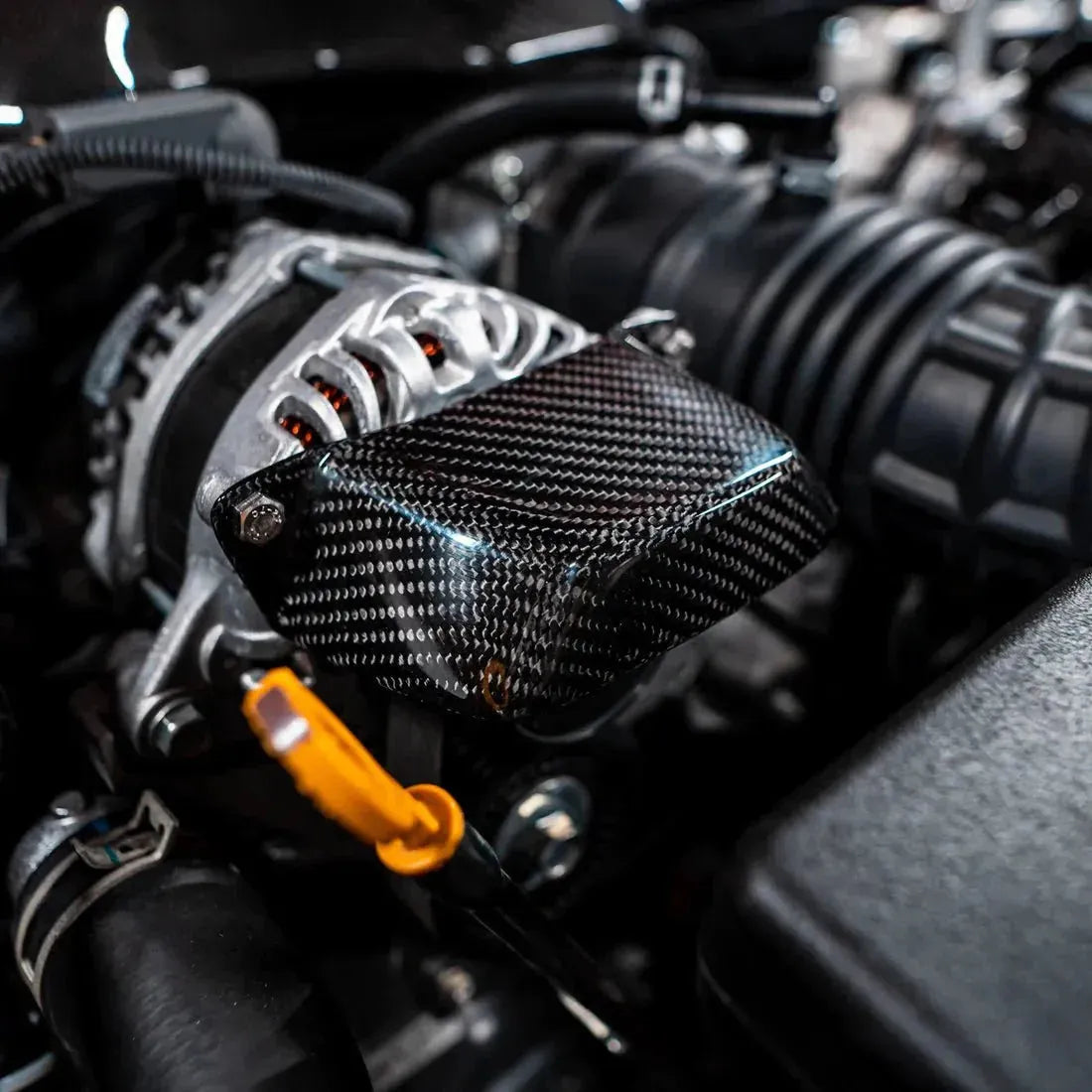 Compressive Tuning Carbon Fiber Intake Cover & Pulley Addon | 22-24 BRZ/GR86