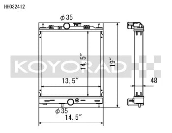 Koyo Half-Size Aluminum Radiator | 2003-2006 Mitsubishi Evo 8/9 (HH032412)