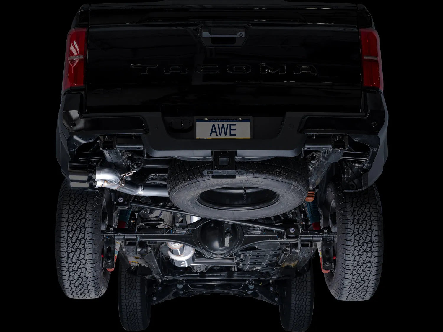 AWE Tuning Exhaust for 4th Gen Toyota Tacoma Dual Diamond Black Tips (3015-33254)