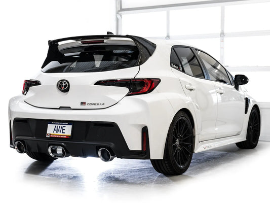 AWE Tuning 23-24 Toyota GR Corolla Track Edition Catback Exhaust - Chrome Silver Tips (3020-52472)