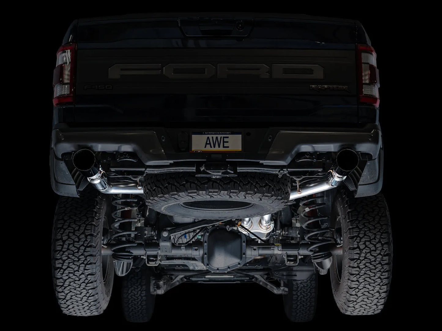 AWE Tuning Gen 3 Ford Raptor SwitchPath Exhaust - Diamond Black Tips (3025-33356)