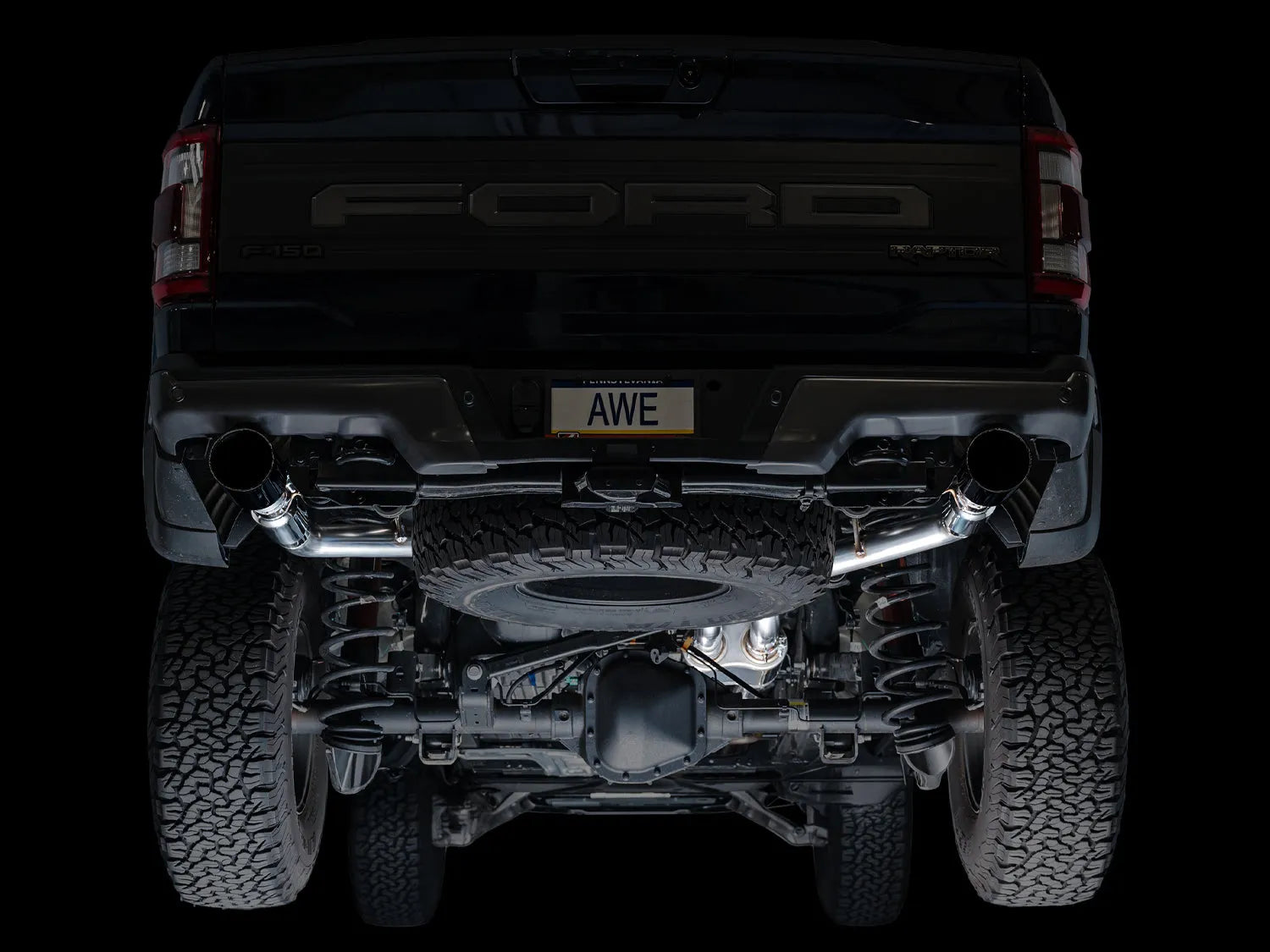 AWE Tuning Gen 3 Ford Raptor SwitchPath Exhaust - Diamond Black Tips (3025-33356)