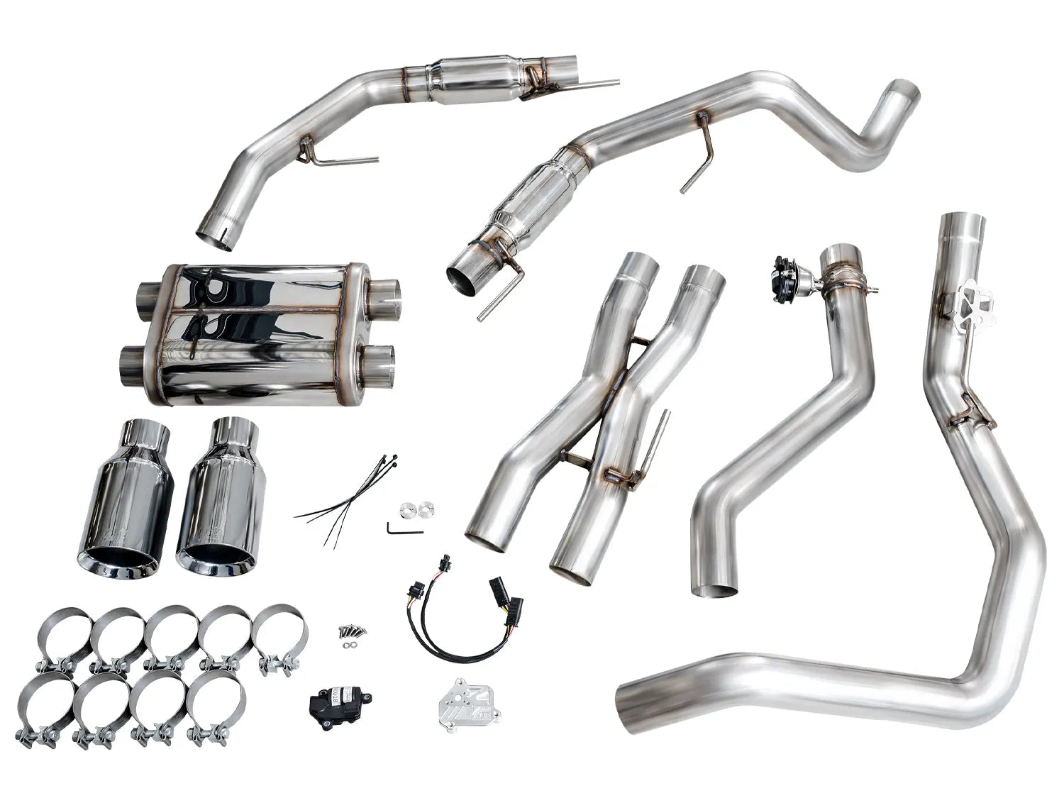 AWE Tuning Gen 3 Raptor SwitchPath Exhaust - Chrome Silver Tips (3025-32356)