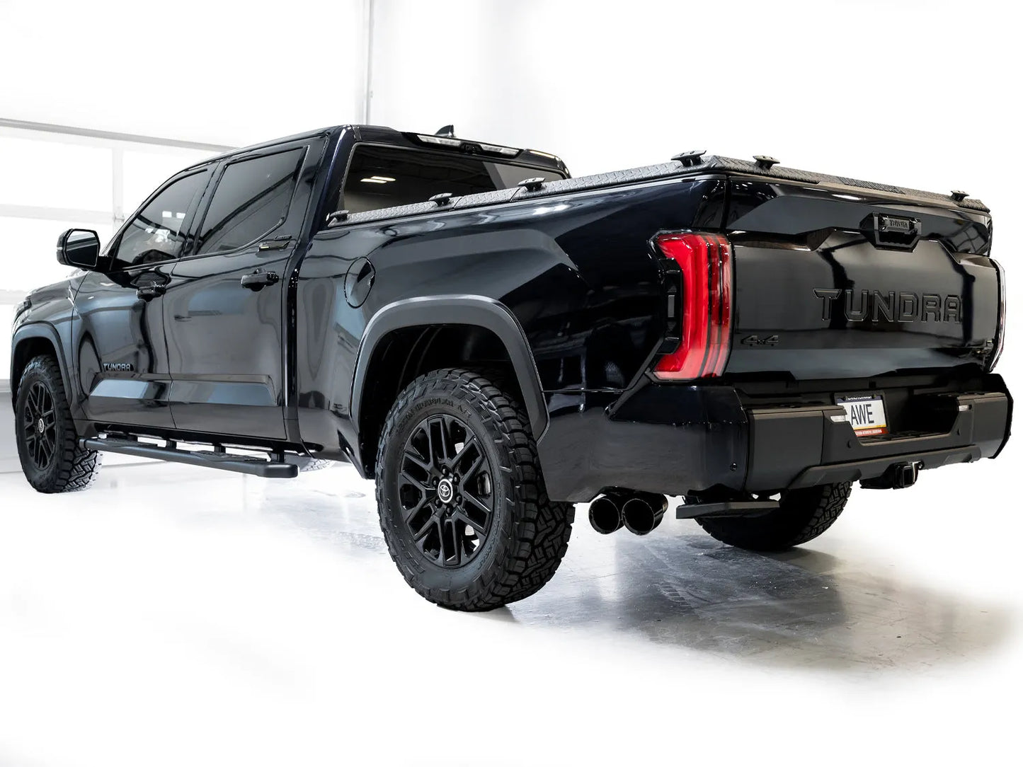 AWE Tuning 0FG Exhaust for 3rd Gen Toyota Tundra - Dual Diamond Black Tips (3015-33063)