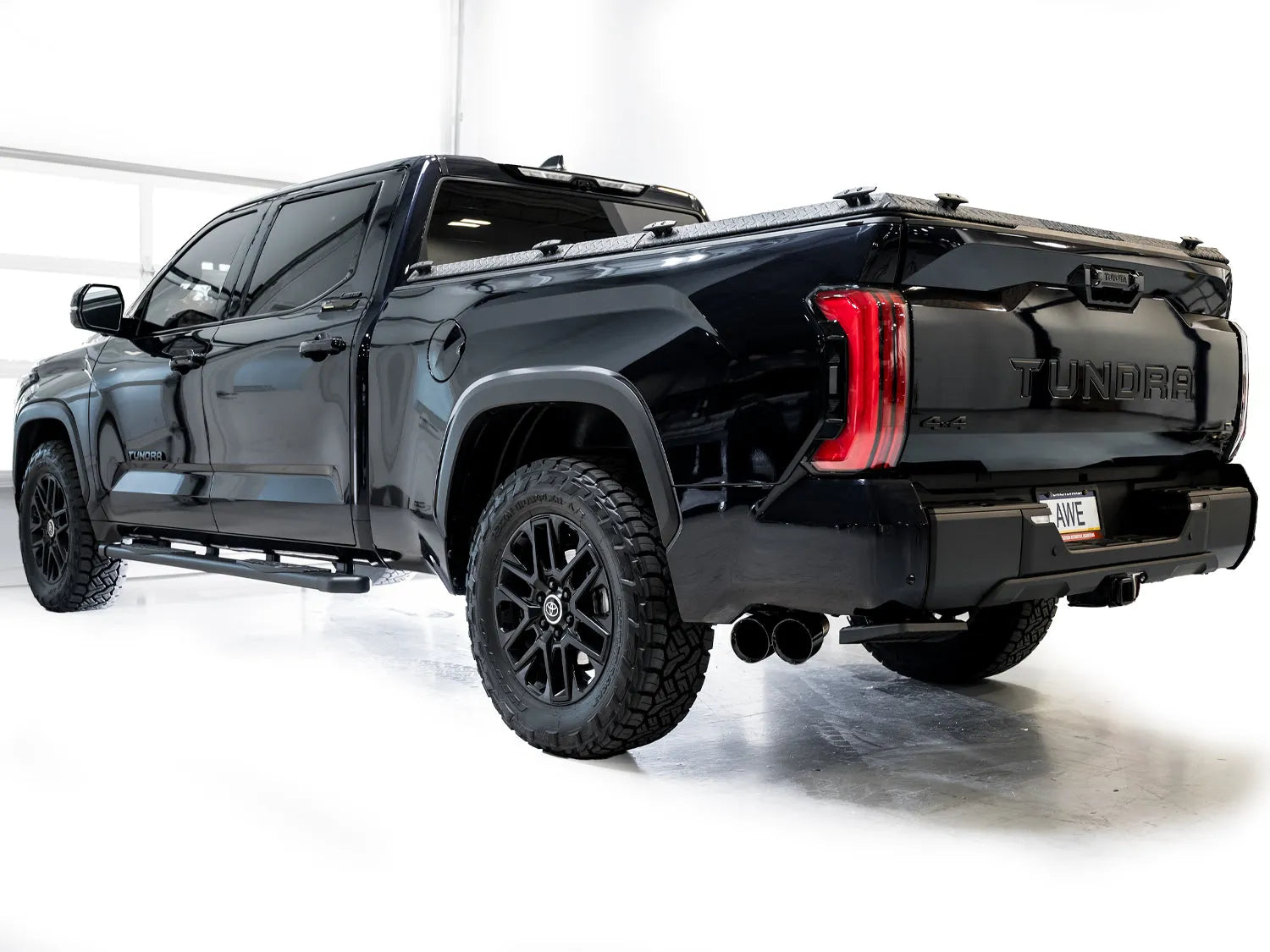 AWE Tuning 0FG Exhaust for 3rd Gen Toyota Tundra - Dual Diamond Black Tips (3015-33063)