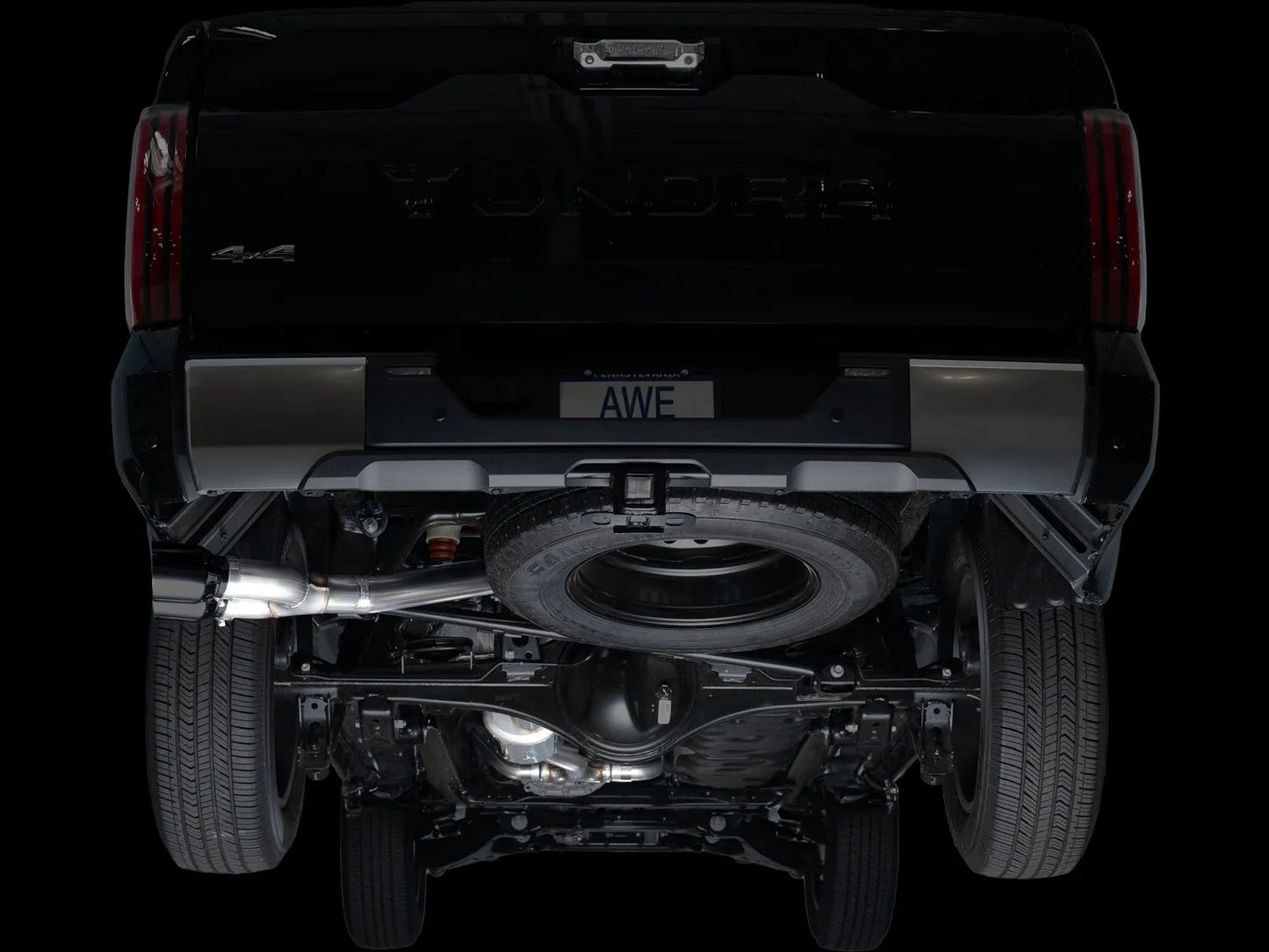 AWE Tuning 0FG Exhaust for 3rd Gen Toyota Tundra - Dual Diamond Black Tips (3015-33063)