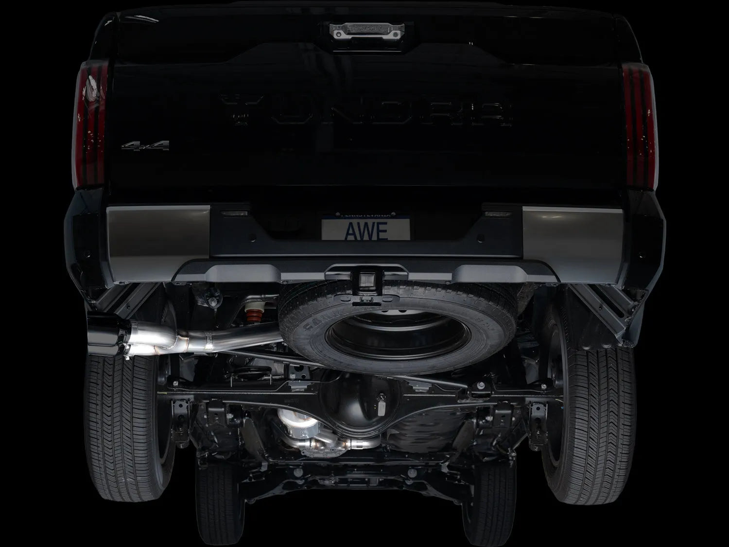 AWE Tuning 0FG Exhaust for 3rd Gen Toyota Tundra - Dual Diamond Black Tips (3015-33063)