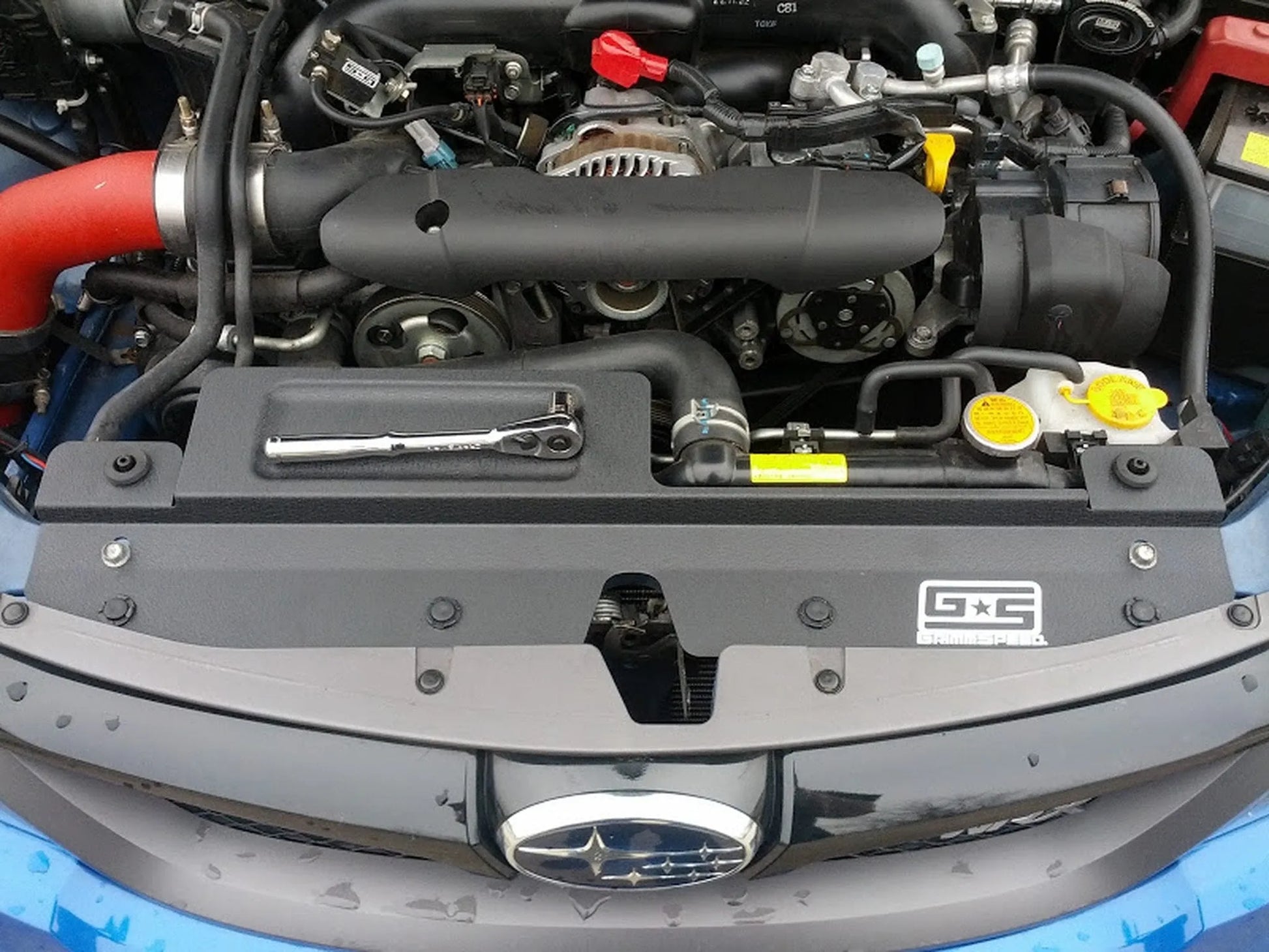 GrimmSpeed Radiator Shroud w/ Integrated Tool Tray | 2008-2014 Subaru WRX/STI/Impreza