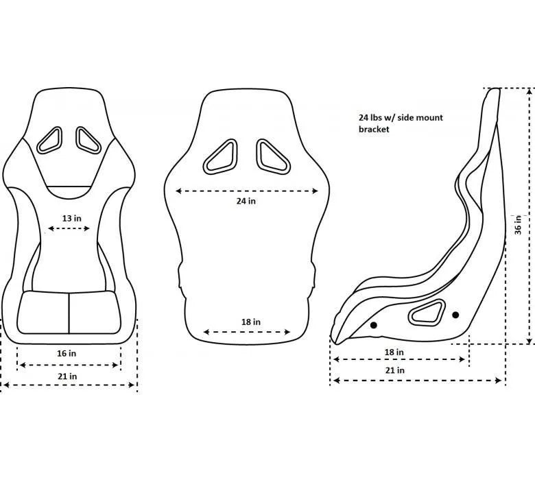 NRG FRP ULTRA Large Competition Alcantara Seat (FRP-302RD-ULTRA)