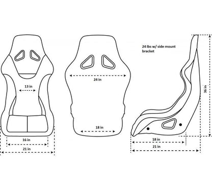 NRG FRP ULTRA Large Competition Alcantara Seat (FRP-302RD-ULTRA)
