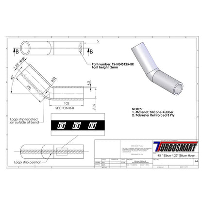 Turbosmart 45deg Elbow 1.25" (TS-HE45125)