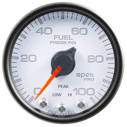 Autometer Spek-Pro 2 & 1/16" Fuel Press Gauge 100PSI