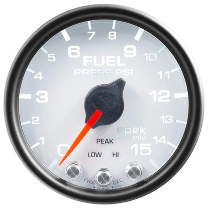 Autometer Spek-Pro 2 & 1/16" Fuel Press Gauge 15PSI