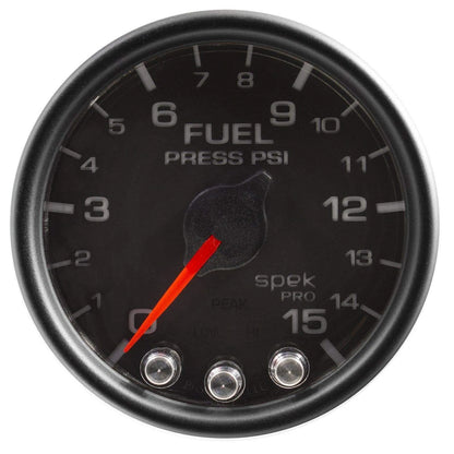 Autometer Spek-Pro 2 & 1/16" Fuel Press Gauge 15PSI