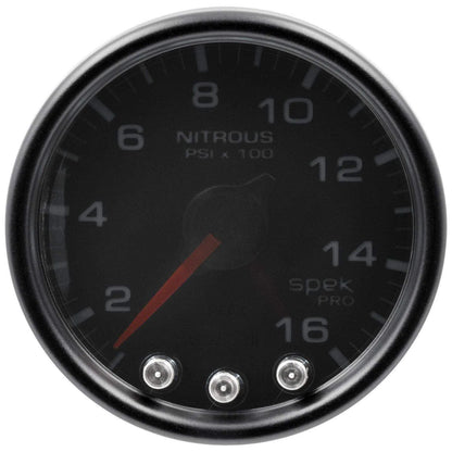 Autometer Spek-Pro 2 & 1/16" Nitrous Press Gauge 1600PSI