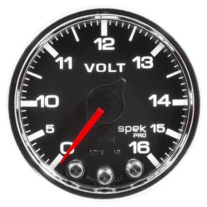 Autometer Spek-Pro 2 & 1/16" Voltmeter Gauge 16V