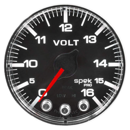 Autometer Spek-Pro 2 & 1/16" Voltmeter Gauge 16V