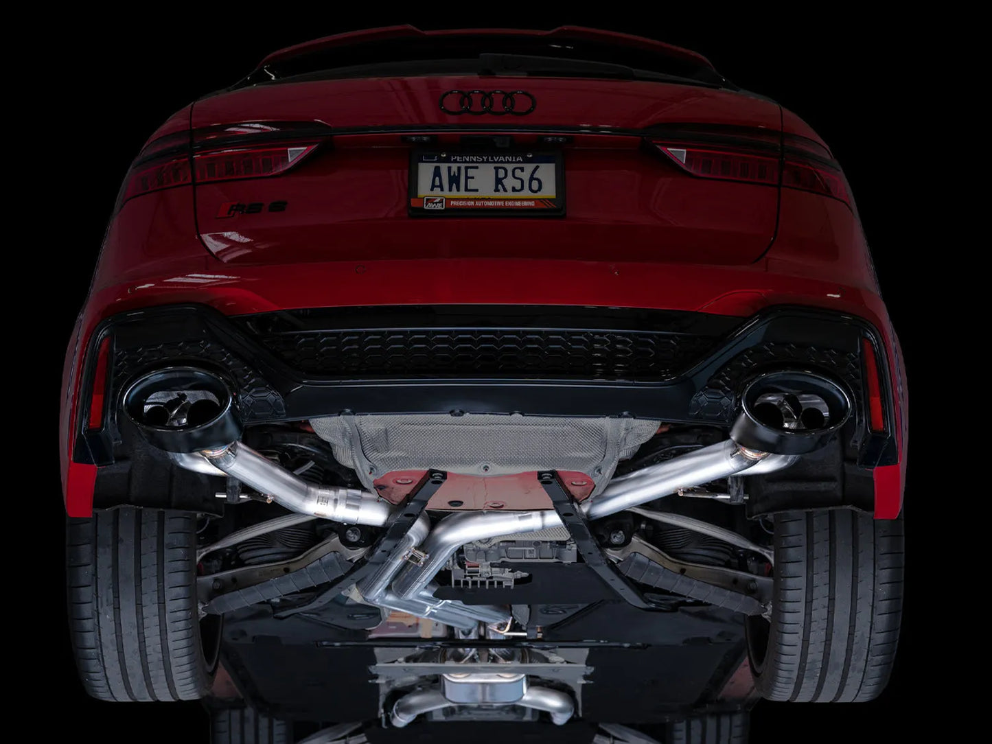 AWE Tuning AWE SwitchPath Exhaust for C8 Audi RS 6/RS 7 - Diamond Black RS-style Tips - 3025-33776