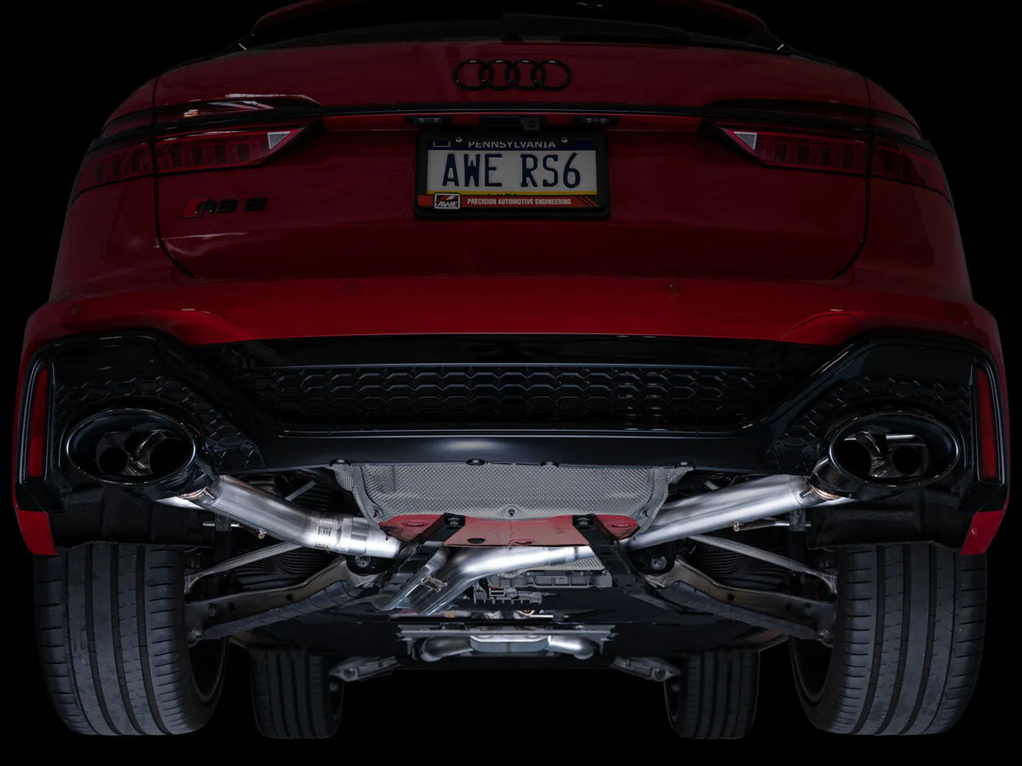 AWE Tuning AWE SwitchPath Exhaust for C8 Audi RS 6/RS 7 - Diamond Black RS-style Tips - 3025-33776