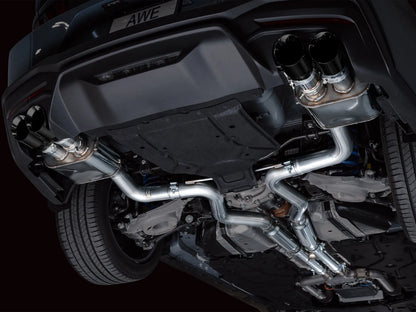 AWE Tuning AWE SwitchPath Exhaust for S650 Mustang GT Coupe - Quad Diamond Black Tips - 3025-43650