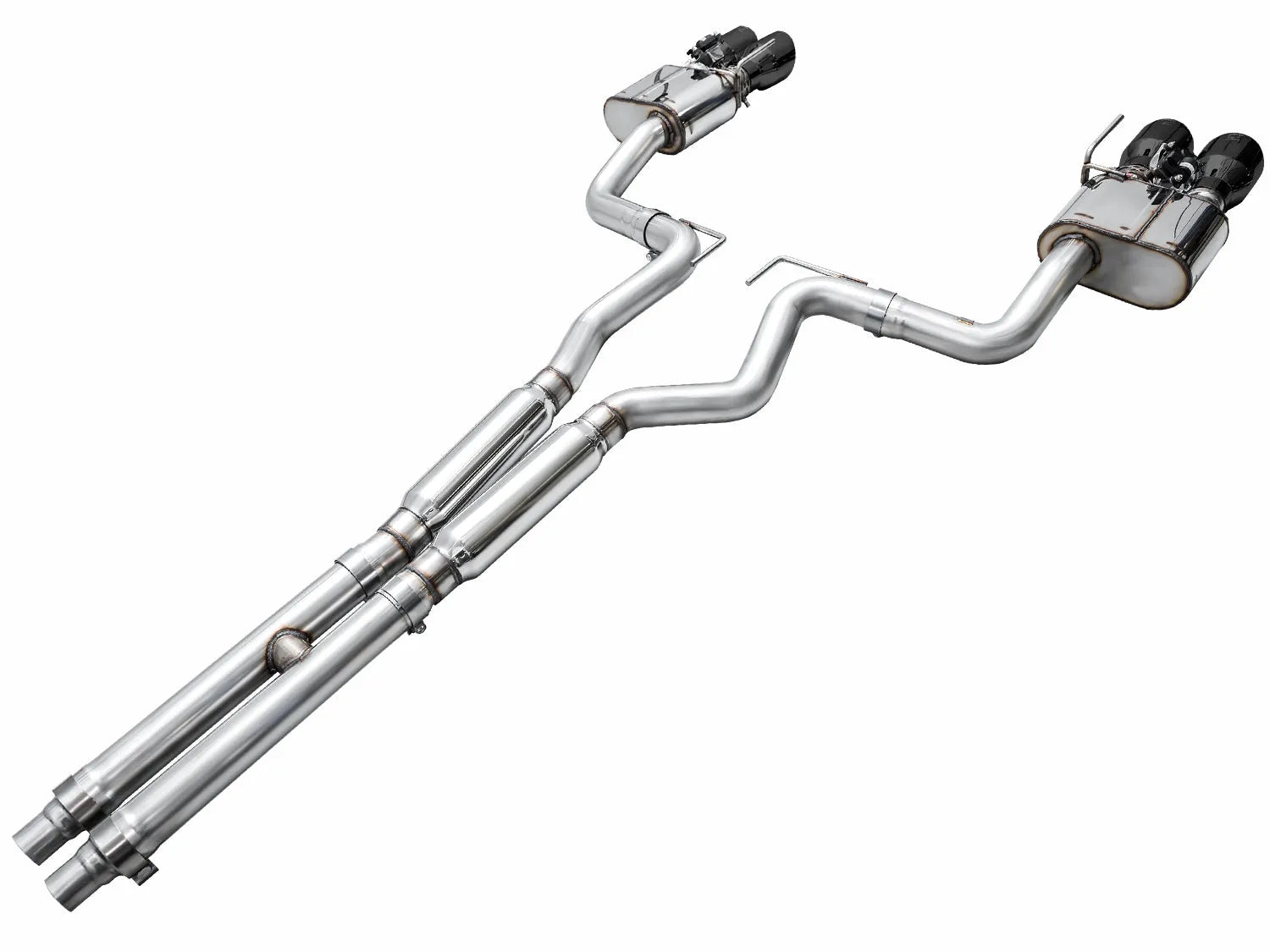 AWE Tuning AWE SwitchPath Exhaust for S650 Mustang GT Coupe - Quad Diamond Black Tips - 3025-43650