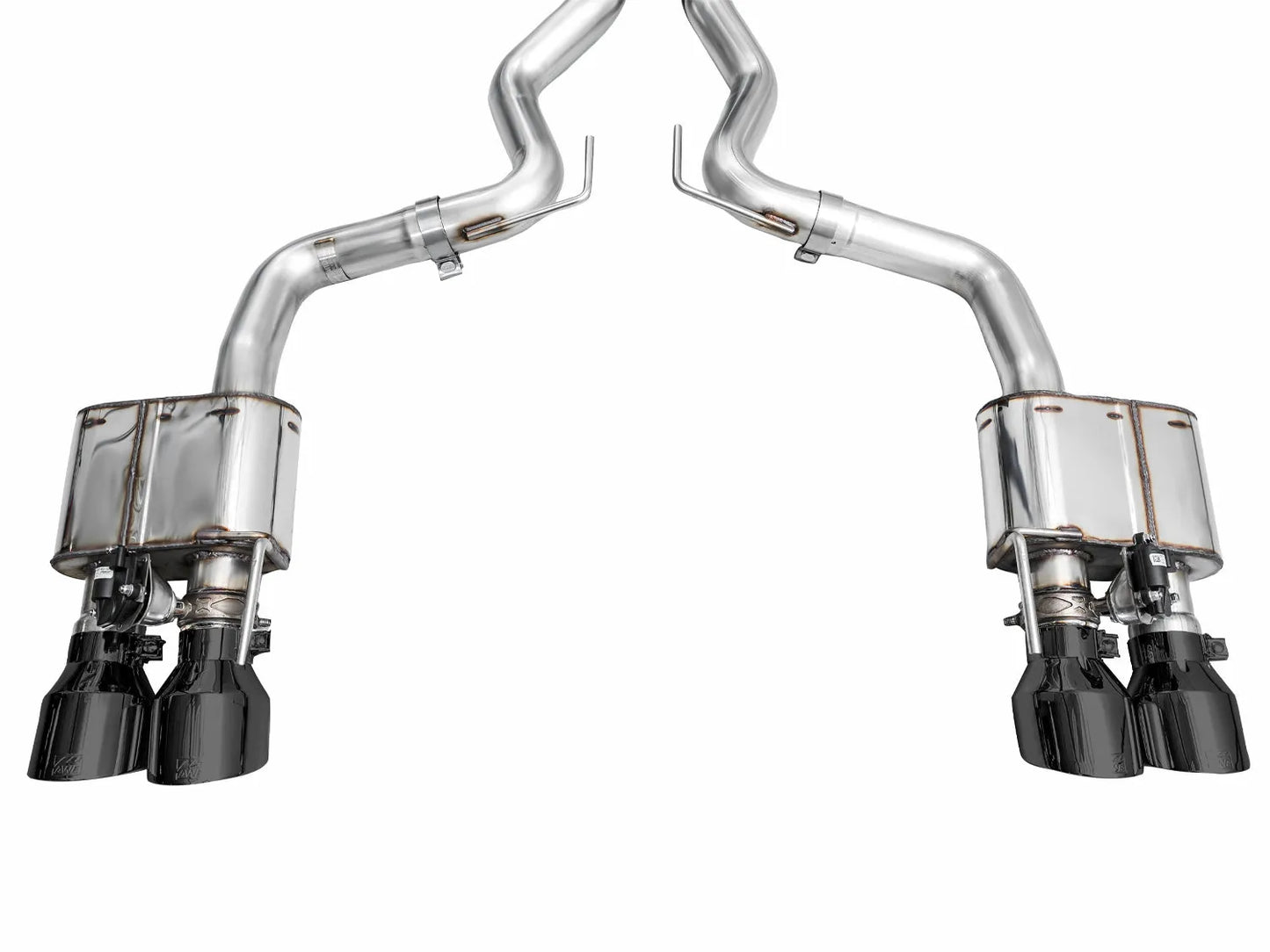AWE Tuning AWE SwitchPath Exhaust for S650 Mustang GT Coupe - Quad Diamond Black Tips - 3025-43650