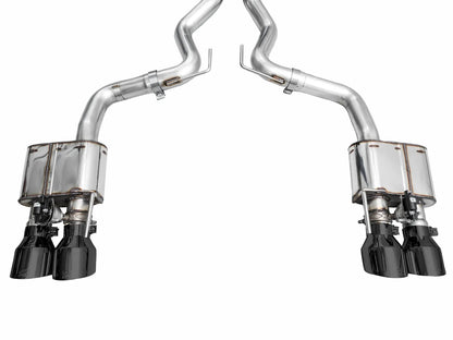 AWE Tuning AWE SwitchPath Exhaust for S650 Mustang GT Coupe - Quad Diamond Black Tips - 3025-43650