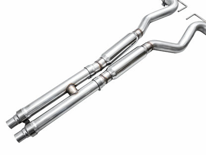 AWE Tuning AWE SwitchPath Exhaust for S650 Mustang GT Coupe - Quad Diamond Black Tips - 3025-43650