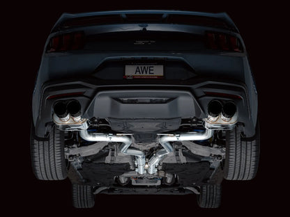 AWE Tuning AWE SwitchPath Exhaust for S650 Mustang GT Coupe - Quad Diamond Black Tips - 3025-43650
