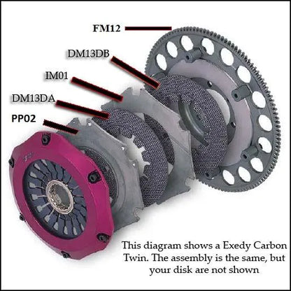 Exedy Twin Replacement Clutch Disc Components | 2003-2006 Mitsubishi Evo 8/9