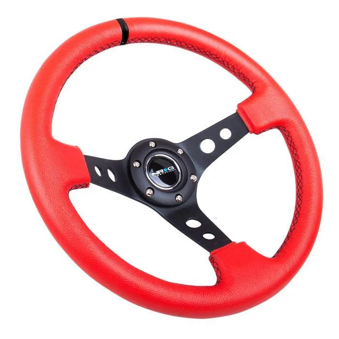 NRG RST-006 Sport Steering Wheels - 350mm x 3" Deep - Premium Leather