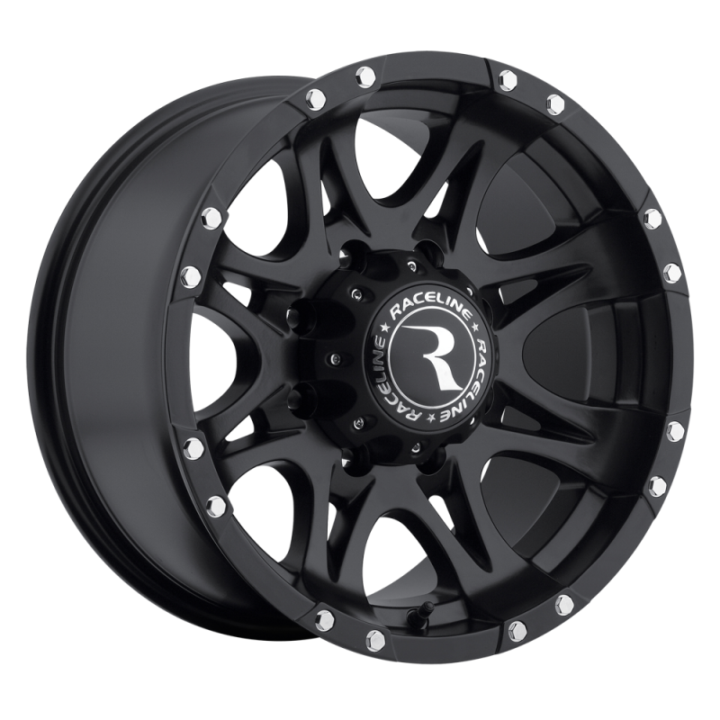(set of 4) Raceline 981 Raptor Satin Black | 18x9" +25mm | 6x139.7mm Wheel