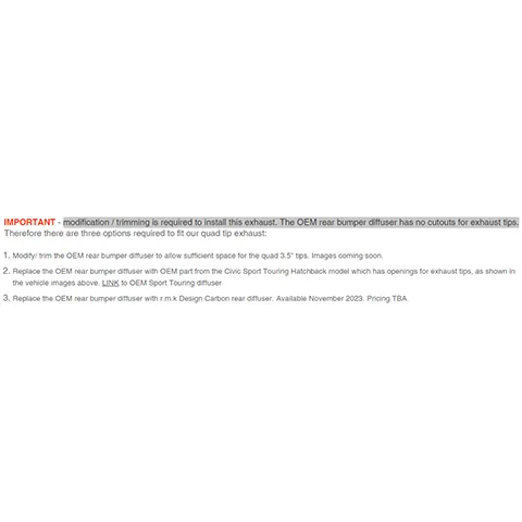 Remark Sports Touring Catback Exhaust | 2022+ Honda Civic Hatch 2.0L N/A (RK-C4063H)