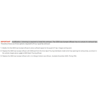 Remark Sports Touring Catback Exhaust | 2022+ Honda Civic Hatch 2.0L N/A (RK-C4063H)