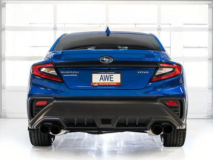 AWE Tuning Track Edition Exhaust - Diamond Black Tips for 2022+ VB Subaru WRX (3020-43979)