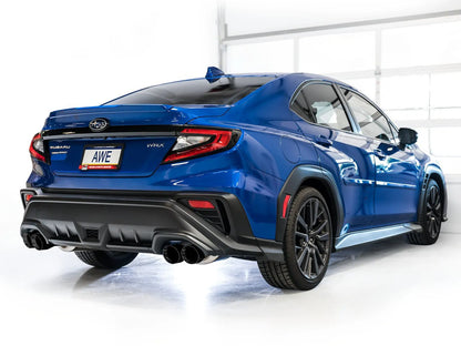 AWE Tuning Track Edition Exhaust - Diamond Black Tips for 2022+ VB Subaru WRX (3020-43979)