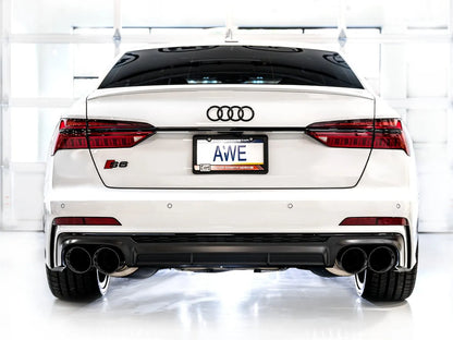 AWE Tuning Track Edition Exhaust - Diamond Black Tips for 19-23 Audi C8 S6/S7 (3020-43109)