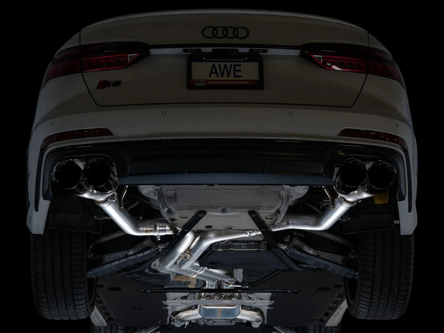 AWE Tuning Track Edition Exhaust - Diamond Black Tips for 19-23 Audi C8 S6/S7 (3020-43109)