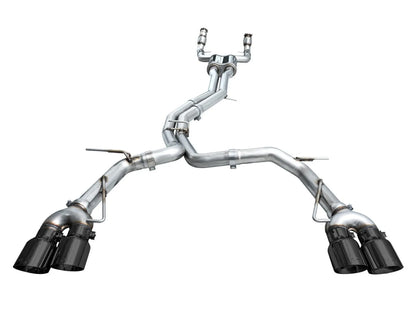 AWE Tuning Track Edition Exhaust - Diamond Black Tips for 19-23 Audi C8 S6/S7 (3020-43109)