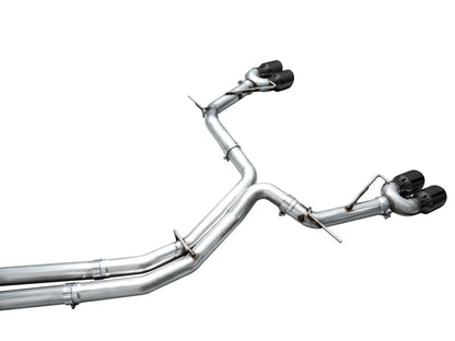 AWE Tuning Track Edition Exhaust - Diamond Black Tips for 19-23 Audi C8 S6/S7 (3020-43109)