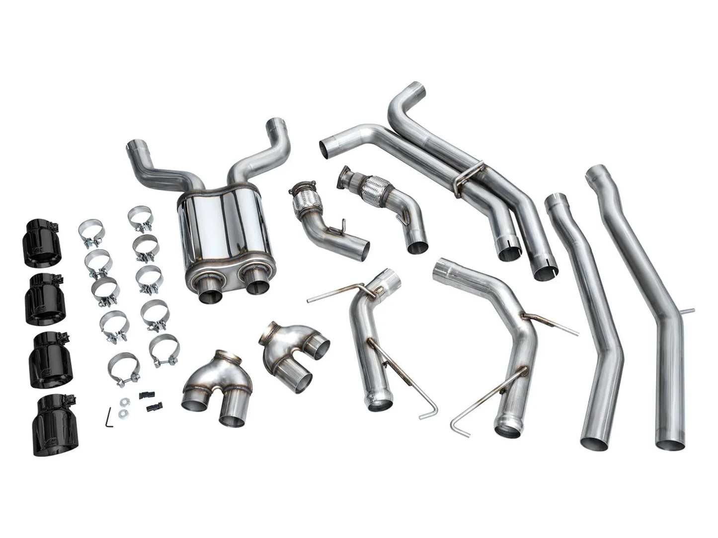 AWE Tuning Track Edition Exhaust - Diamond Black Tips for 19-23 Audi C8 S6/S7 (3020-43109)