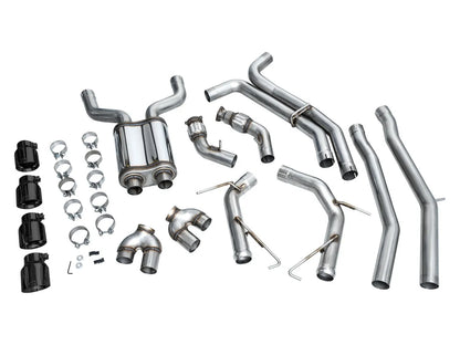 AWE Tuning Track Edition Exhaust - Diamond Black Tips for 19-23 Audi C8 S6/S7 (3020-43109)