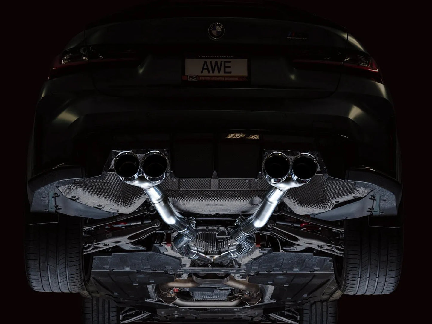 AWE Tuning Track Edition Catback Exhaust for BMW G8X M3/M4 - Chrome Silver Tips (3020-43482)