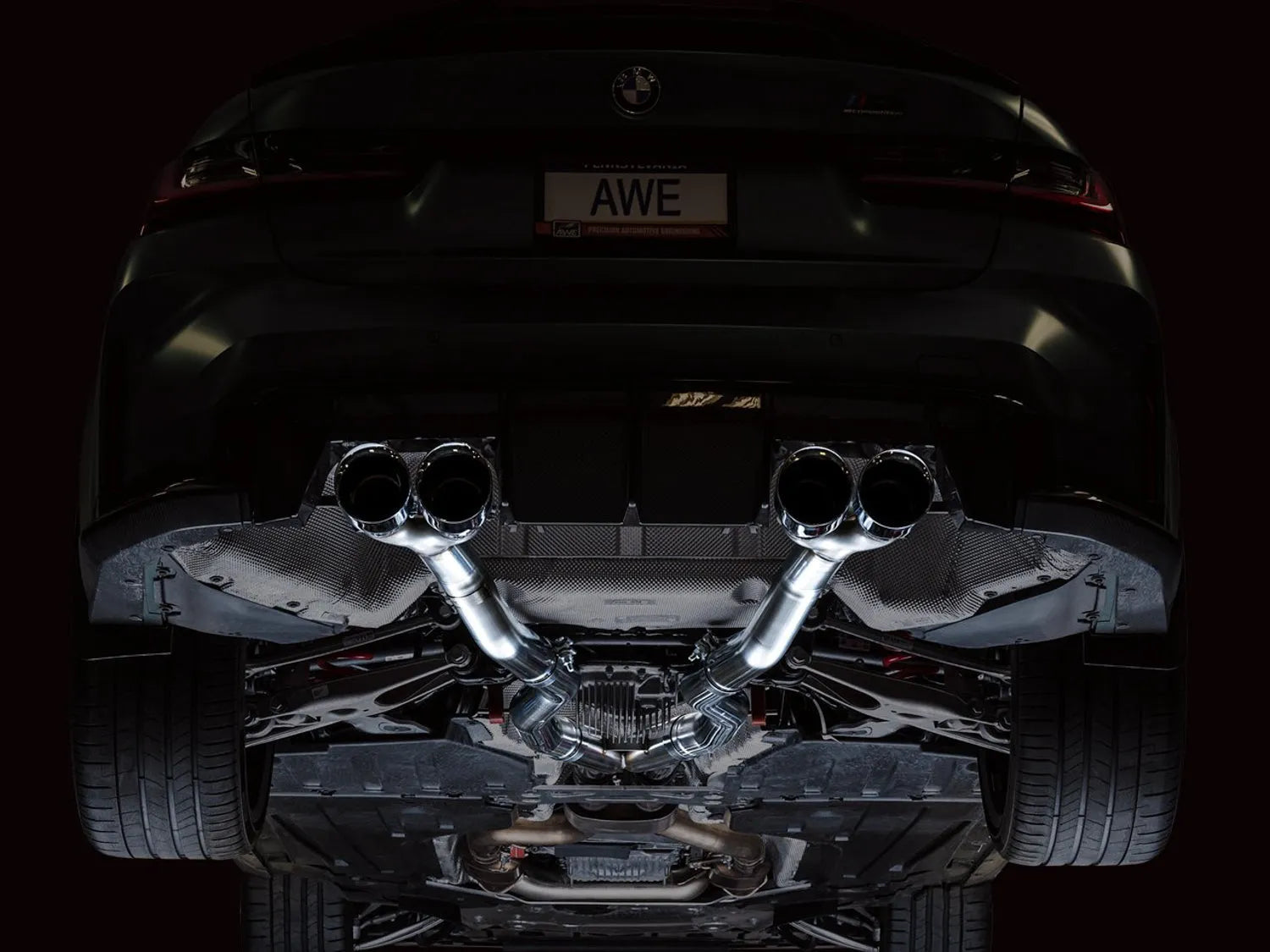 AWE Tuning Track Edition Catback Exhaust for BMW G8X M3/M4 - Chrome Silver Tips (3020-43482)