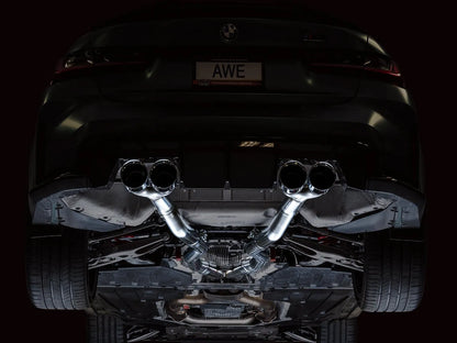 AWE Tuning Track Edition Catback Exhaust for BMW G8X M3/M4 - Chrome Silver Tips (3020-43482)